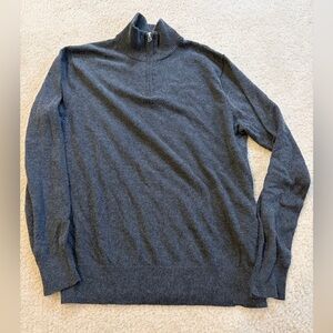 Bonobos Charcoal Zip-Up Sweater Medium Slim